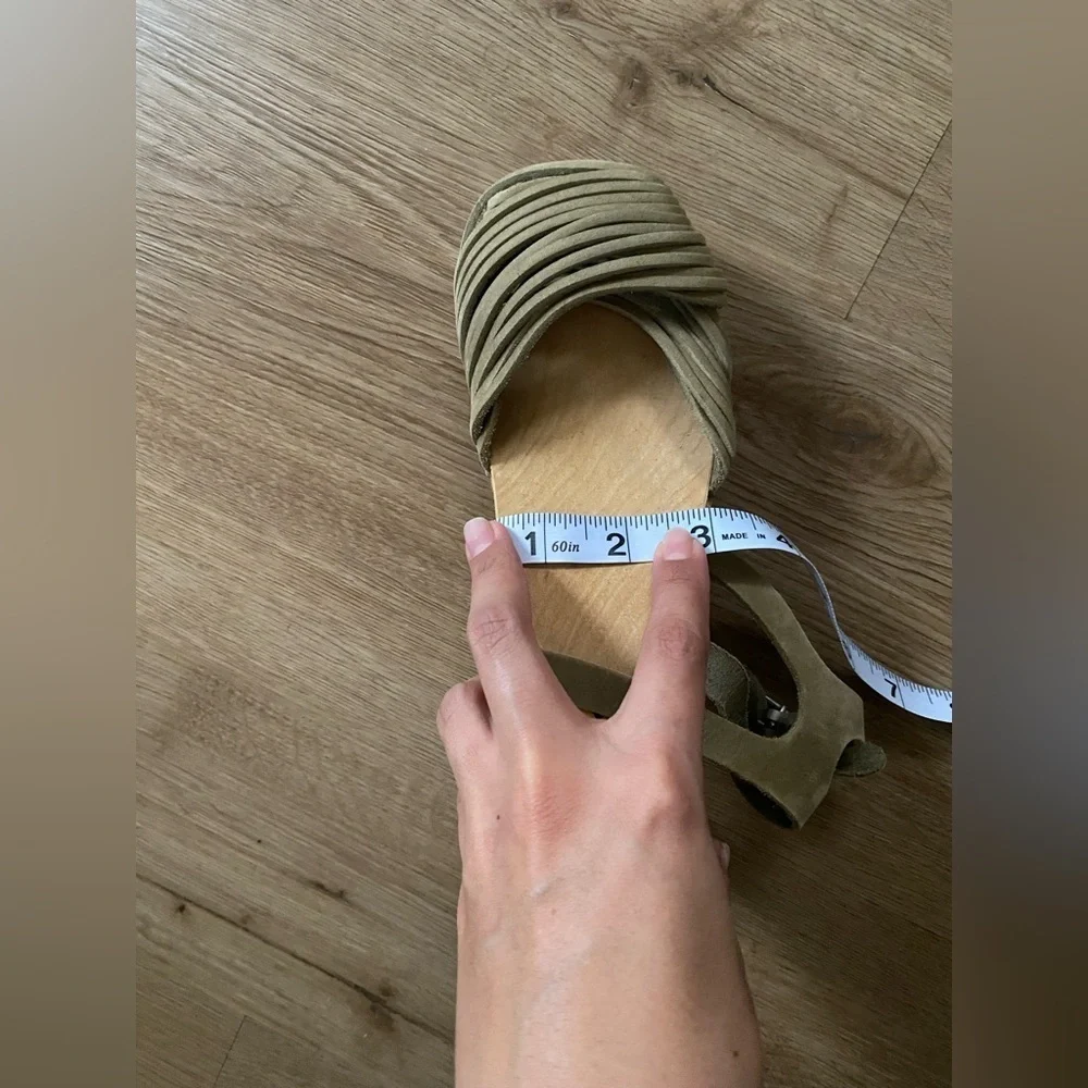 Swedish Hasbeens Olive Green Ankle Strap Sandal size 6/36
